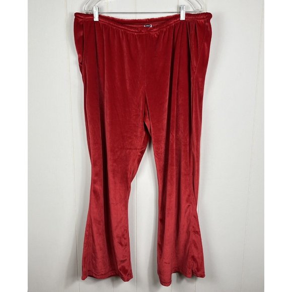 Old Navy Women Velvet Pajama Pants XL Red Drawstring Waist Stretch Lounge - Picture 1 of 5